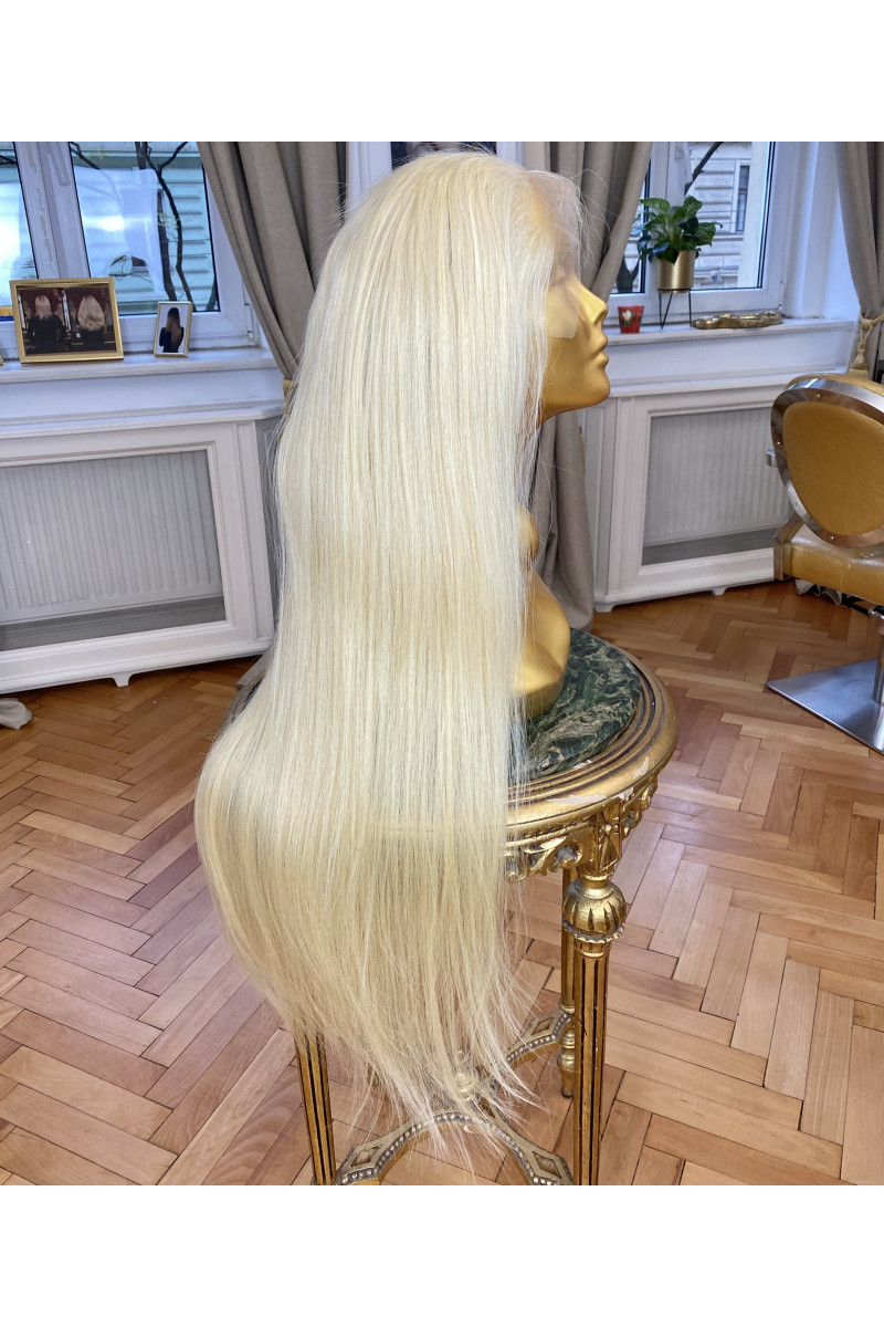 Paruka z pravých vlasů - panenské středoevropské, 80-90cm, světlá blond - 22, velikost M