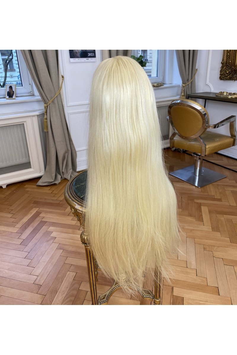 Paruka z pravých vlasů - panenské středoevropské, 80-90cm, světlá blond - 22, velikost M