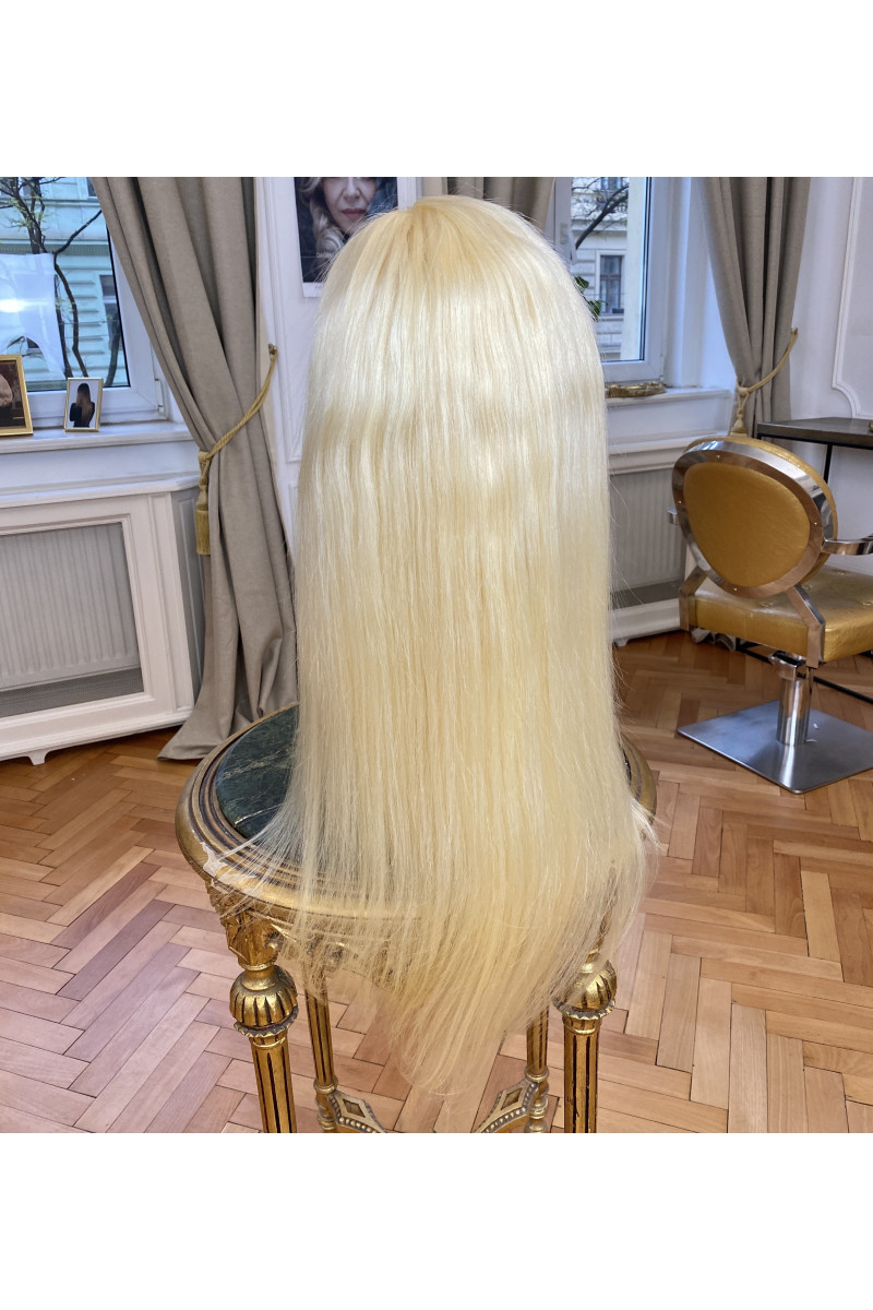 Paruka z pravých vlasů - panenské středoevropské, 70-80cm, nejsv. blond - 613, velikost M