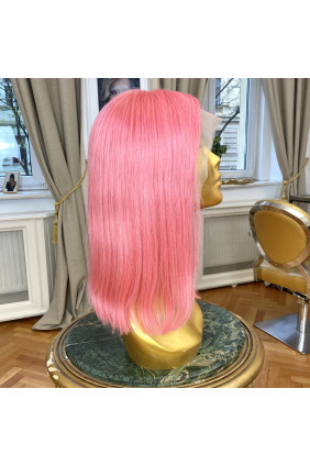 Paruka z pravých vlasů - polopoutkovaná - delší mikádo - 40-45 cm, pink