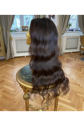 Paruka z pravých vlasů - panenské středoevropské, 70-80cm, přírodně černá - 1B, velikost M