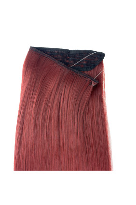 Syntetické Flip in vlasy rovné - červená - Red