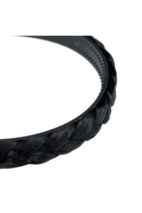 Syntetická čelenka do vlasů - černá jako uhel - 1